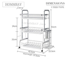 Load image into Gallery viewer, [HOMMBAY Kitchens] Premium 304 Stainless Steel 3 Tier Kitchen Dishrack
