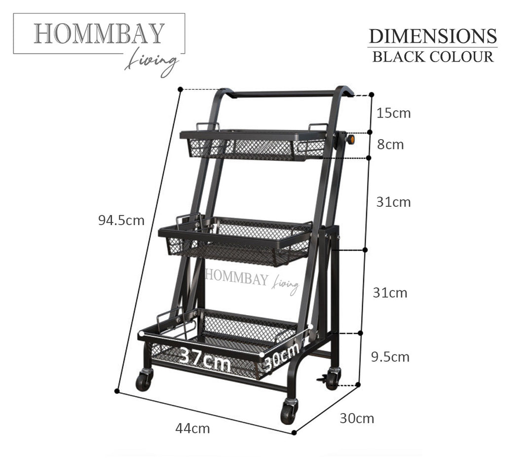 [HOMMBAY Kitchens] Multi-Purpose Convertible Trolley Rack / 3 Tier Storage Rack