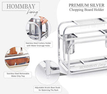Load image into Gallery viewer, [HOMMBAY Kitchens] 3 in 1 Stainless Steel Kitchen Rack / Cutlery Holder, Knife Holder &amp; Chopping Board Rack
