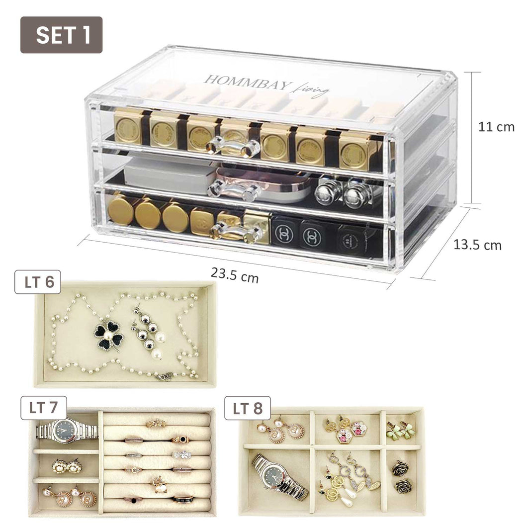 [HOMMBAY Living] Jewellery and Makeup Organiser / Beauty Cosmetic Transparent Storage Box