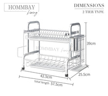 Load image into Gallery viewer, [HOMMBAY Kitchens] Premium 304 Stainless Steel 2 Tier Kitchen Dishrack
