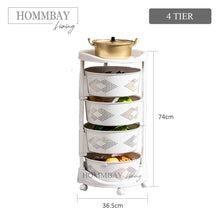Load image into Gallery viewer, HOMMBAY Kitchen Multi-Functional Rotating Movable Kitchen Storage Rack 3 Tier &amp; 4 Tier &amp; 5 Tier
