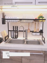 Load and play video in Gallery viewer, [HOMMBAY Kitchens] Stainless Steel Kitchen Over the Sink Dish Drying Rack
