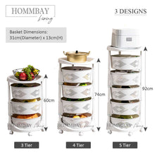 Load image into Gallery viewer, HOMMBAY Kitchen Multi-Functional Rotating Movable Kitchen Storage Rack 3 Tier &amp; 4 Tier &amp; 5 Tier
