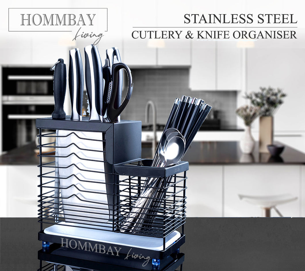 [HOMMBAY Kitchens] Premium Stainless Steel Kitchenware Organiser / Cutlery & Knives Holder