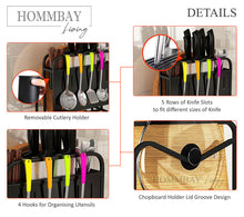 Load image into Gallery viewer, [HOMMBAY Kitchens] Premium 304 Stainless Steel Kitchen Rack / Cutlery &amp; Cooking Knife Holder with Chopping Board Rack

