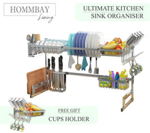 Load image into Gallery viewer, [HOMMBAY Kitchens] Premium 304 Stainless Steel Over The Sink Dish Drying Rack
