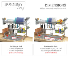 Load image into Gallery viewer, [HOMMBAY Kitchens] Premium 304 Stainless Steel Over The Sink Dish Drying Rack

