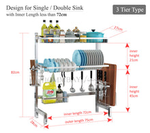 Load image into Gallery viewer, [HOMMBAY Kitchens] Stainless Steel 3 Tier Over The Sink Kitchen Dish Rack
