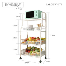 Load image into Gallery viewer, HOMMBAY Kitchen Rack / Multipurpose Movable Metal Storage Rack / Kitchen Storage Rack / Kitchen Shelf / 4 Tier
