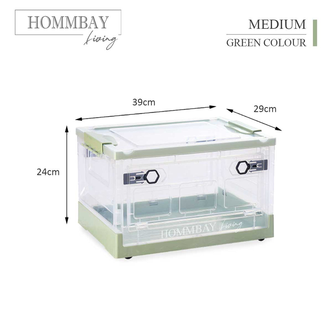[HOMMBAY Living] Transparent Foldable Storage Box / Drawer Cabinet Plastic Container With Lid