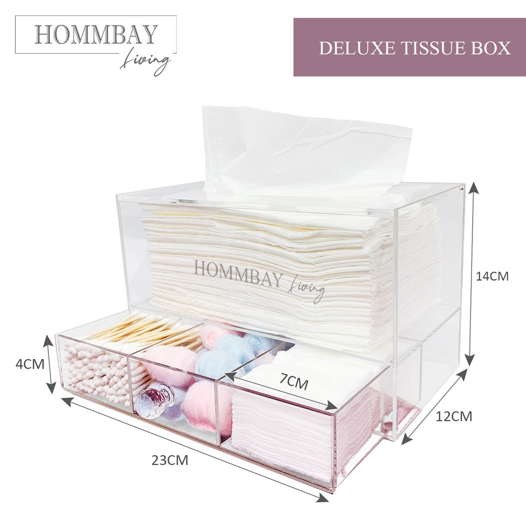 [HOMMBAY Living] Clear Transparent Tissue Box Holder / Makeup Organizer / Plastic Cosmetic Storage Organiser